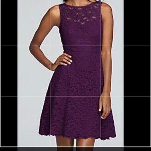 David’s Bridal Short Sleeveless All Over Lace